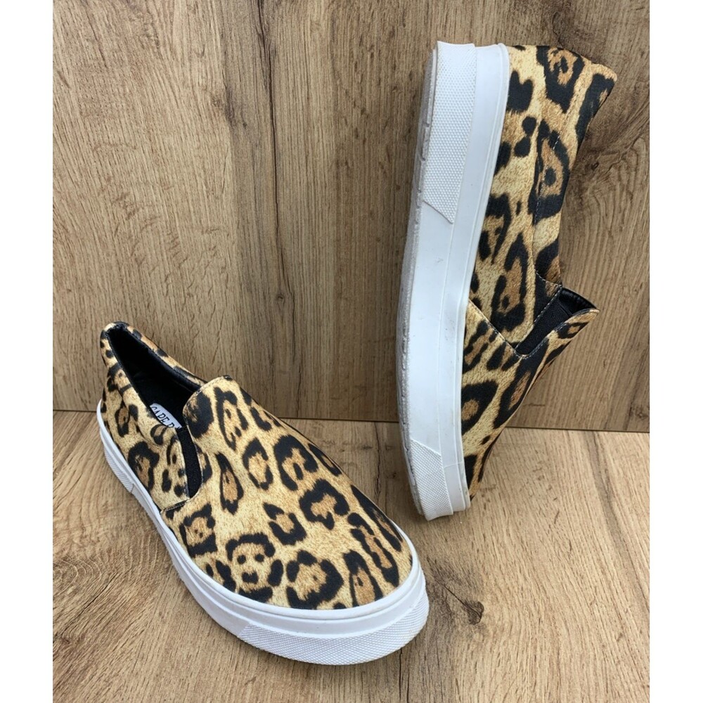 Cape Robbin Platform Slip On Sneakers Leopard Print Brown Womens Size 8